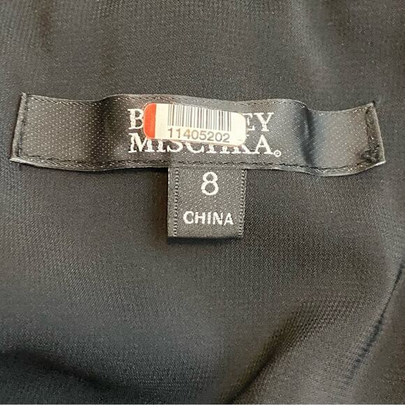 BADGLEY MISCHKA Black Pleated Tulle Chiffon Formal Gown - Picture 10 of 16